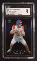 Jaxson Dart 2023 Leaf Trinity Mega Box Steel Blue Stars & Dots #S-44 RC #73/99 (CGC 9) at PristineAuction.com