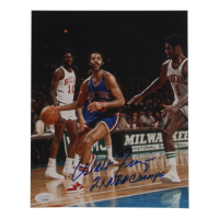 Walt Frazier Signed Knicks 8x10 Photo Inscribed "2x NBA Champs" (JSA) at PristineAuction.com
