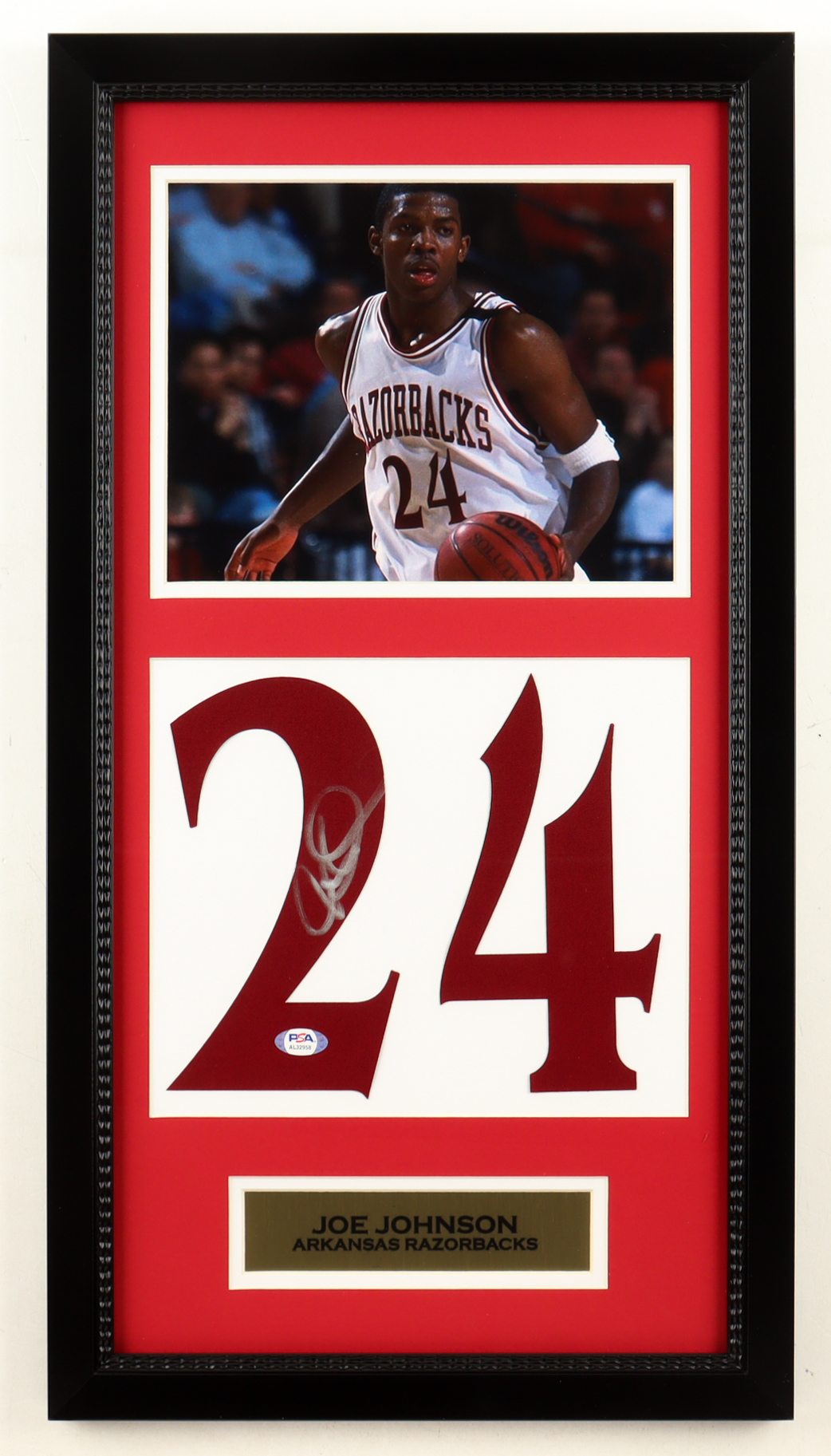 Joe Johnson Signed Arkansas Razorbacks Custom Framed Jersey Number Display (PSA) at PristineAuction.com Joe Johnson Signed Arkansas Razorbacks Custom Framed Jersey Number Display (PSA) at PristineAuction.com