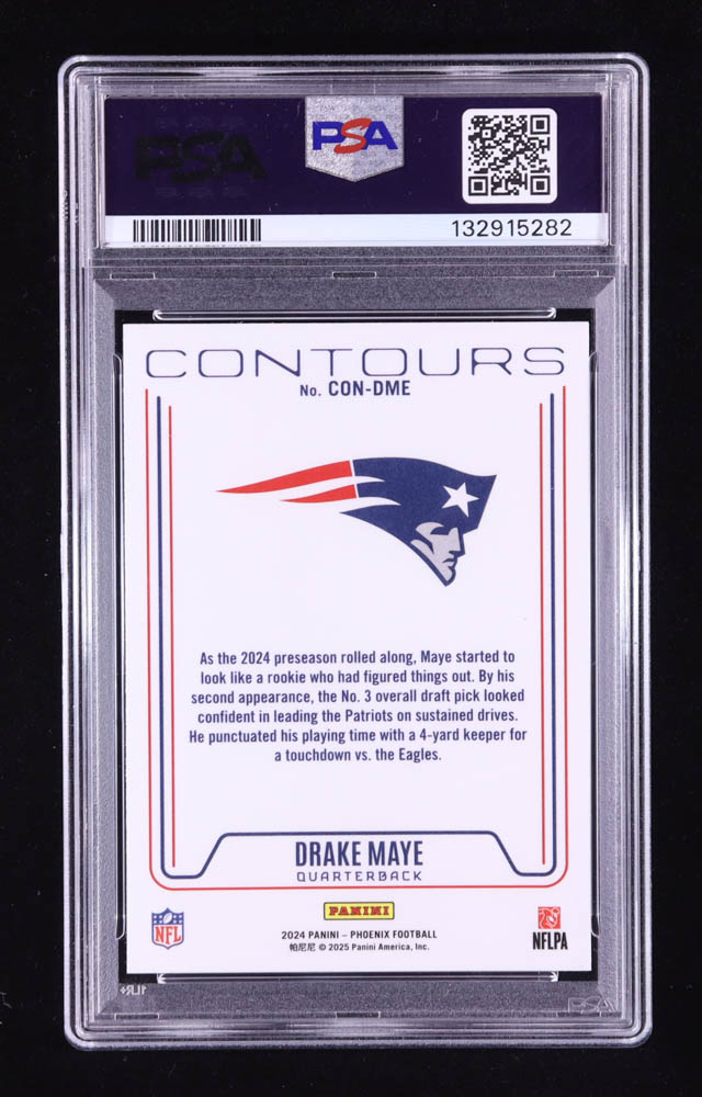 Drake Maye 2024 Panini Phoenix Contours Hyper #12 RC (PSA 10) at PristineAuction.com Drake Maye 2024 Panini Phoenix Contours Hyper #12 RC (PSA 10) at PristineAuction.com