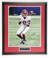 John Metchie III Signed Alabama Crimson Tide Custom Framed Photo Display Inscribed "Roll Tide!" (Fanatics) at PristineAuction.com