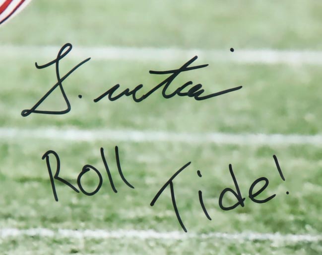 John Metchie III Signed Alabama Crimson Tide Custom Framed Photo Display Inscribed "Roll Tide!" (Fanatics) at PristineAuction.com John Metchie III Signed Alabama Crimson Tide Custom Framed Photo Display Inscribed "Roll Tide!" (Fanatics) at PristineAuction.com