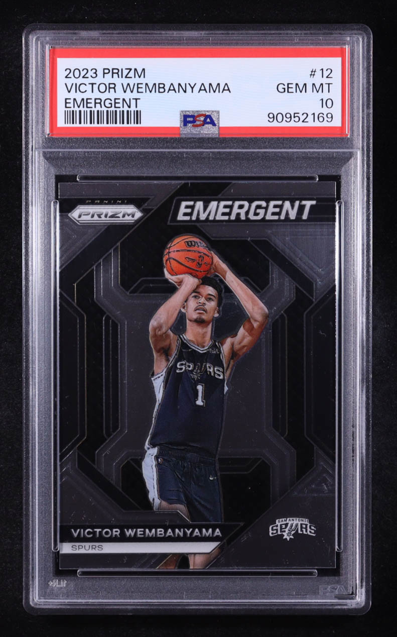 Victor Wembanyama 2023-24 Panini Prizm Emergent #12 RC (PSA 10) at PristineAuction.com Victor Wembanyama 2023-24 Panini Prizm Emergent #12 RC (PSA 10) at PristineAuction.com