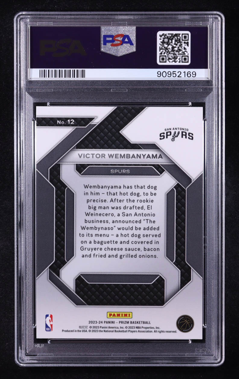 Victor Wembanyama 2023-24 Panini Prizm Emergent #12 RC (PSA 10) at PristineAuction.com Victor Wembanyama 2023-24 Panini Prizm Emergent #12 RC (PSA 10) at PristineAuction.com