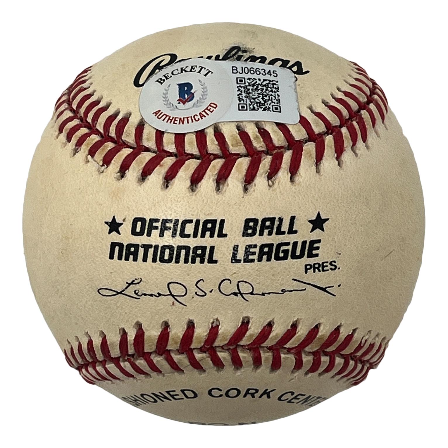 George Pfister Signed ONL Baseball (Beckett) at PristineAuction.com George Pfister Signed ONL Baseball (Beckett) at PristineAuction.com