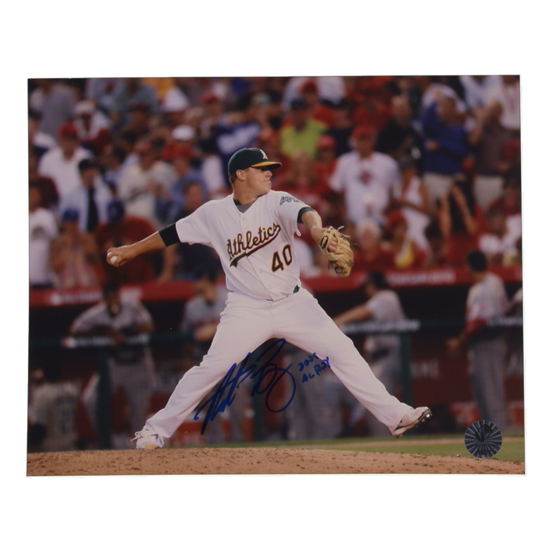 Andrew Bailey Signed Athletics 8x10 Photo Inscribed "2009 AL ROY" (UTR) at PristineAuction.com Andrew Bailey Signed Athletics 8x10 Photo Inscribed "2009 AL ROY" (UTR) at PristineAuction.com