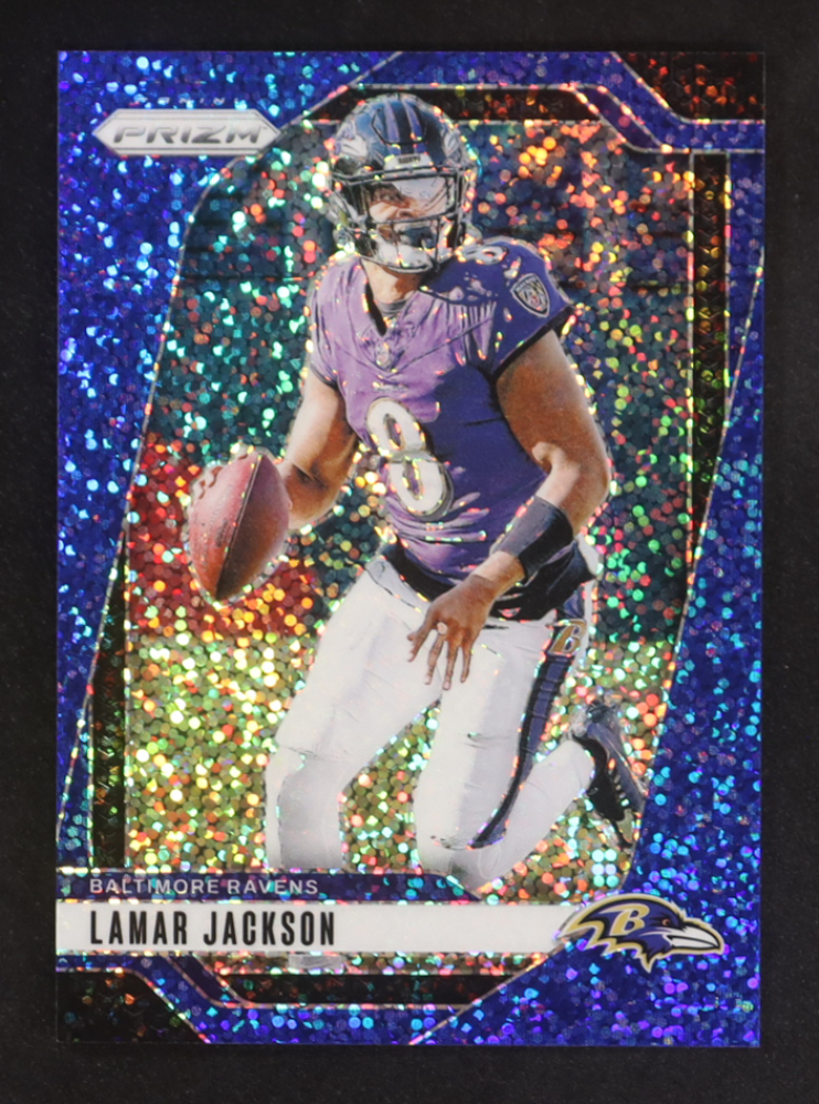 Lamar Jackson 2024 Panini Prizm Prizms Blue Sparkle #19 #61/96