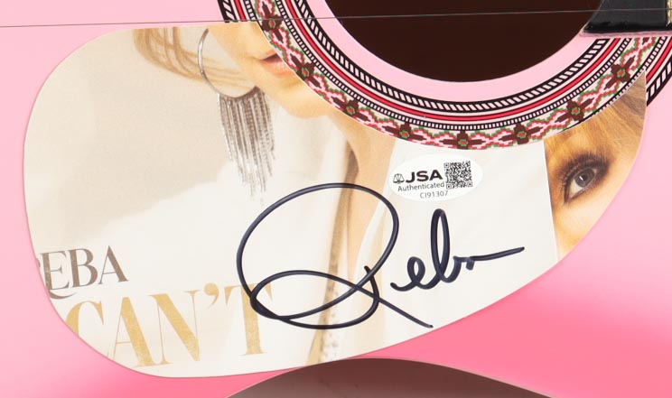 Reba McEntire Guitar with Signed Custom Insert Pickguard (JSA) at PristineAuction.com Reba McEntire Guitar with Signed Custom Insert Pickguard (JSA) at PristineAuction.com