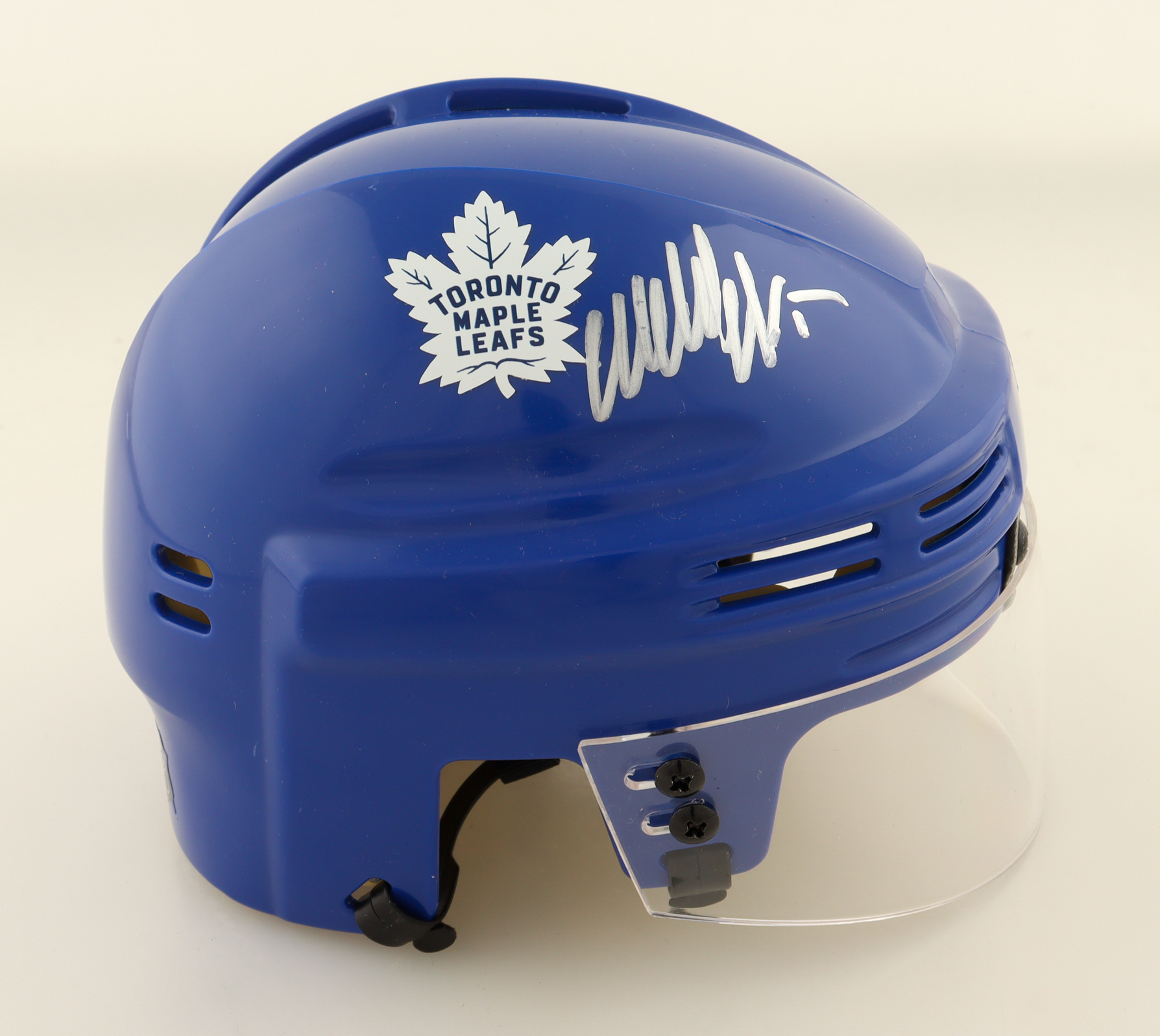 Wendel Clark Signed Maple Leafs Mini Helmet (JSA) at PristineAuction.com Wendel Clark Signed Maple Leafs Mini Helmet (JSA) at PristineAuction.com