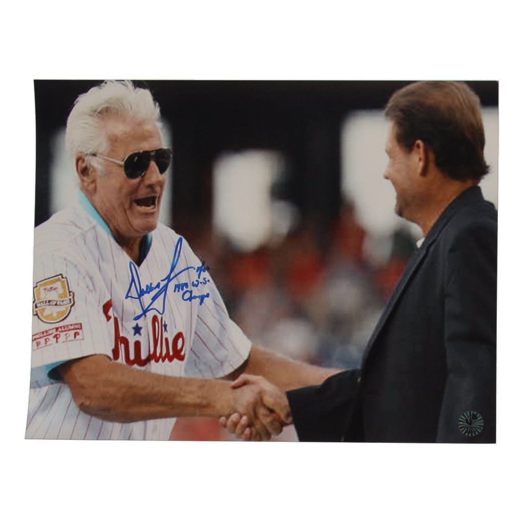 Dallas Green Signed Phillies 11x14 Photo Inscribed "MGR 1980 WS Champs" (UTR) at PristineAuction.com Dallas Green Signed Phillies 11x14 Photo Inscribed "MGR 1980 WS Champs" (UTR) at PristineAuction.com