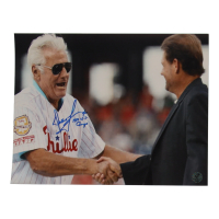 Dallas Green Signed Phillies 11x14 Photo Inscribed "MGR 1980 WS Champs" (UTR) at PristineAuction.com