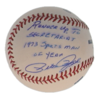 Pete Rose Signed OML Baseball Inscribed "Runner-Up To Secretariat 1973 Sportsman of the Year" (JSA) at PristineAuction.com
