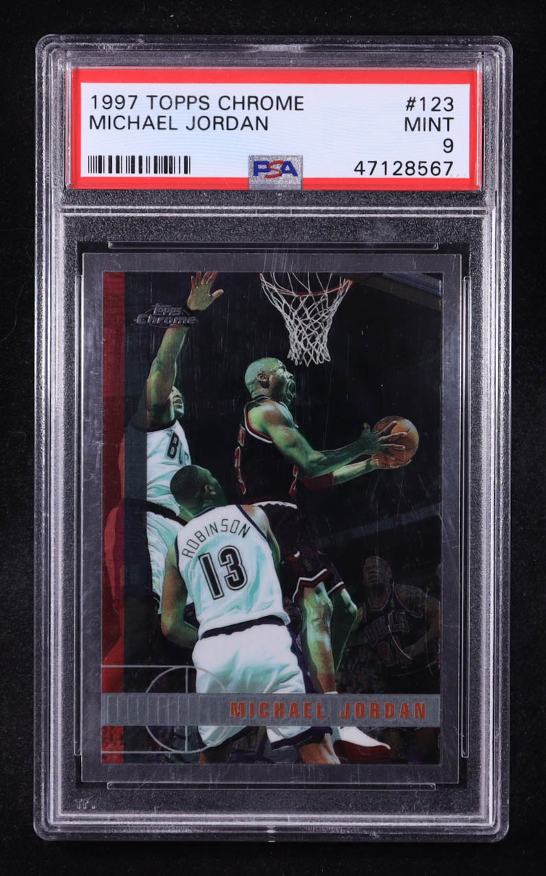 Michael Jordan 1997-98 Topps Chrome #123 (PSA 9) at PristineAuction.com Michael Jordan 1997-98 Topps Chrome #123 (PSA 9) at PristineAuction.com