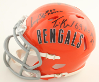 Bengals Ring of Honor Rave Alternate Speed Mini Helmet Signed by Tim Krumrie, Isaac Curtis, Lemar Parrish & Ken Anderson with Induction Year Inscriptions (Authentic Ink) at PristineAuction.com