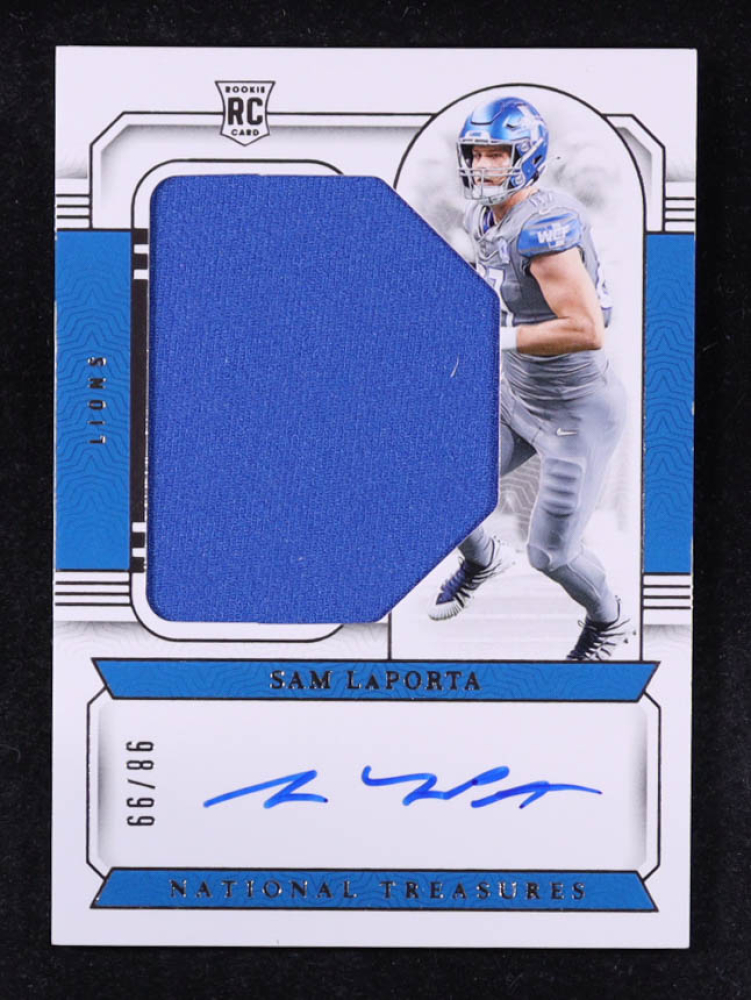 Sam LaPorta 2023 Panini National Treasures Rookie Material Signatures RPS #27 RC #98/99