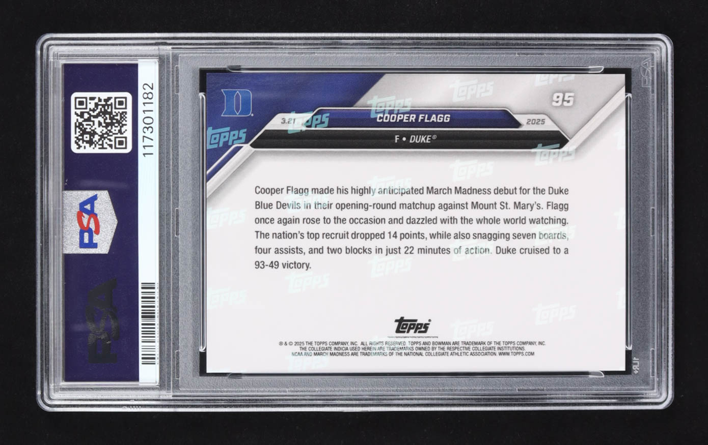 Cooper Flagg 2024-25 Bowman University Now #95 RC (PSA 10) at PristineAuction.com Cooper Flagg 2024-25 Bowman University Now #95 RC (PSA 10) at PristineAuction.com