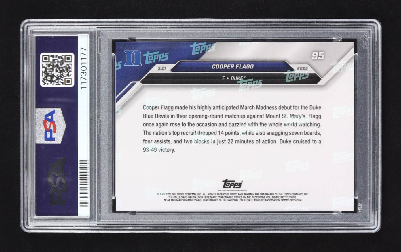 Cooper Flagg 2024-25 Bowman University Now #95 RC (PSA 10) at PristineAuction.com Cooper Flagg 2024-25 Bowman University Now #95 RC (PSA 10) at PristineAuction.com