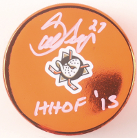Scott Niedermayer Signed Ducks Logo Hockey Puck Inscribed "HHOF '13" (JSA) at PristineAuction.com