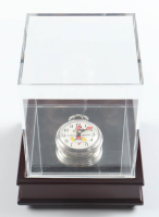 1970 Walt Disney Mickey Mouse Pocket Watch with Cherry Wood Display Case at PristineAuction.com
