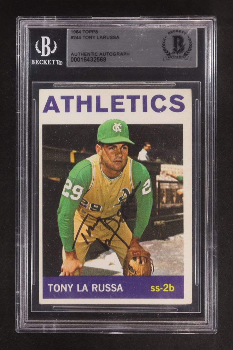 Tony LaRussa Signed 1964 Topps #244 RC (BGS) at PristineAuction.com Tony LaRussa Signed 1964 Topps #244 RC (BGS) at PristineAuction.com