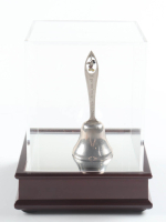 1960 Walt Disney Vintage Mickey Mouse Dinner Bell with Cherry Wood Display Case at PristineAuction.com