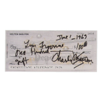 Charles Manson Signed Check (ACOA) at PristineAuction.com