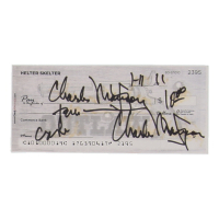 Charles Manson Signed Check (ACOA) at PristineAuction.com