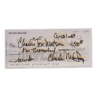 Charles Manson Signed Check (ACOA) at PristineAuction.com