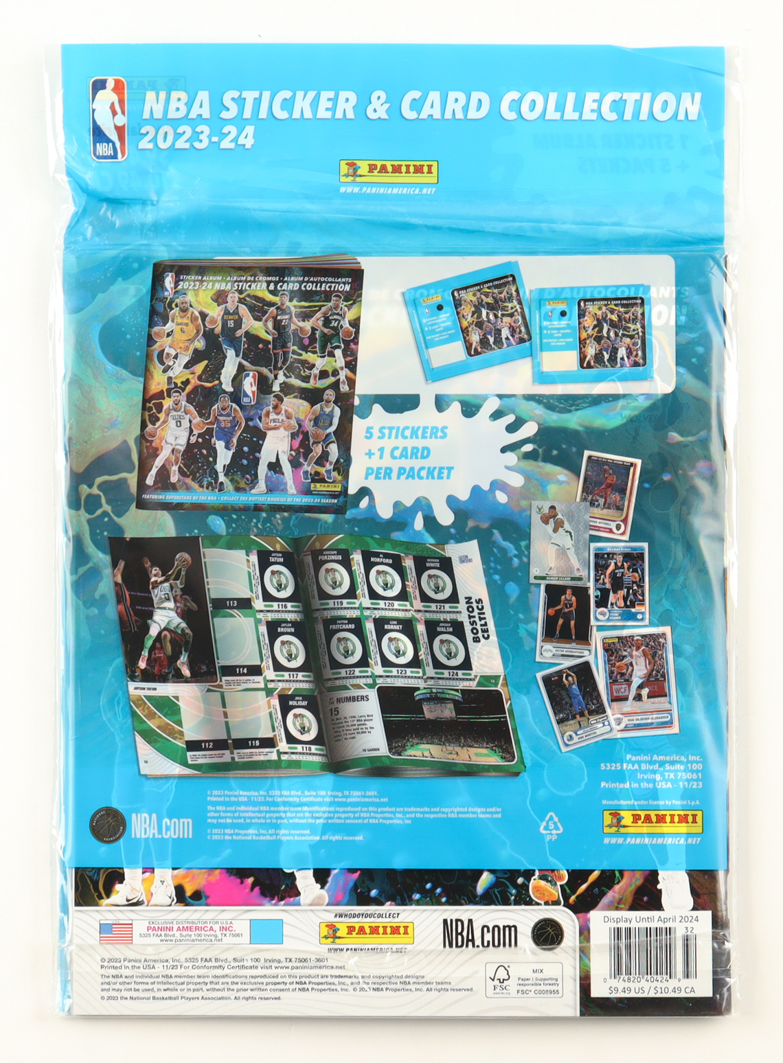 2023-24 Panini NBA Sticker & Card Starter Pack with (5) Packets at PristineAuction.com 2023-24 Panini NBA Sticker & Card Starter Pack with (5) Packets at PristineAuction.com