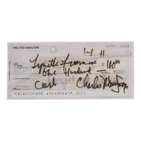 Charles Manson Signed Check (ACOA) at PristineAuction.com