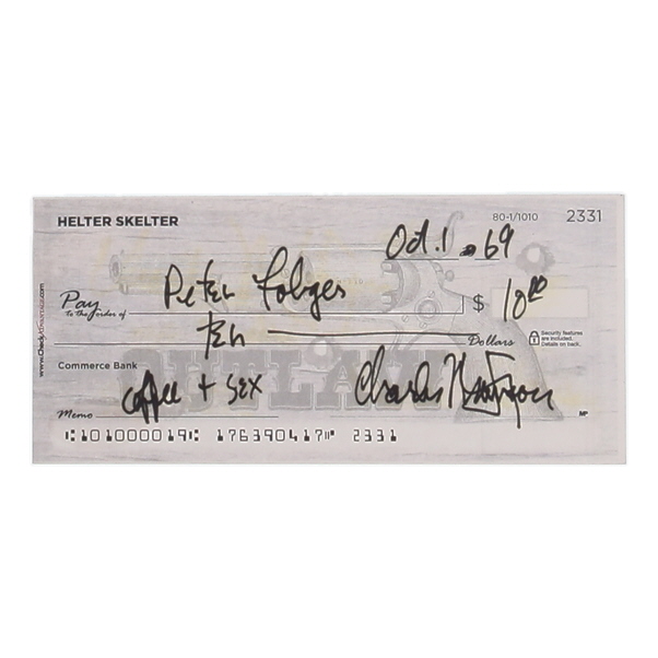 Charles Manson Signed Check (ACOA) at PristineAuction.com Charles Manson Signed Check (ACOA) at PristineAuction.com