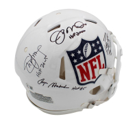NFL Shield Logo Full-Size Authentic On-Field Speed Helmet Signed & Inscribed By (4) with Steve Young, Joe Montana, Peyton Manning & Roger Staubach (Beckett) at PristineAuction.com