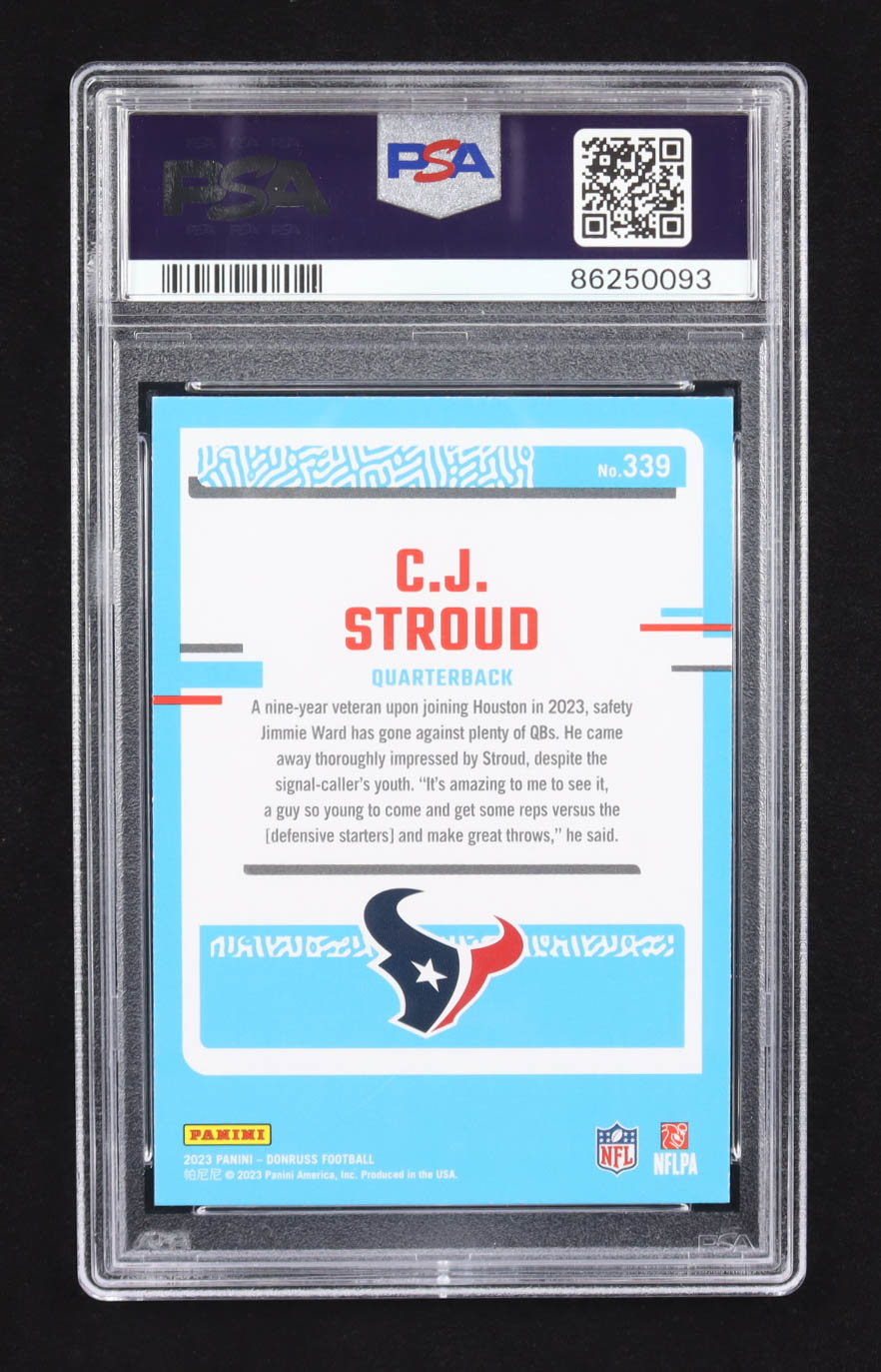 CJ Stroud 2023 Panini Donruss RR #339 RC (PSA 10) at PristineAuction.com CJ Stroud 2023 Panini Donruss RR #339 RC (PSA 10) at PristineAuction.com