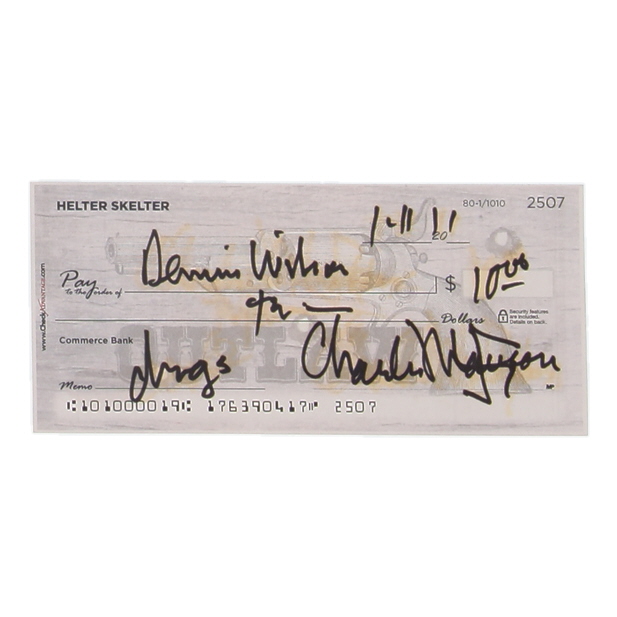 Charles Manson Signed Check (ACOA) at PristineAuction.com Charles Manson Signed Check (ACOA) at PristineAuction.com