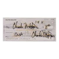 Charles Manson Signed Check (ACOA) at PristineAuction.com