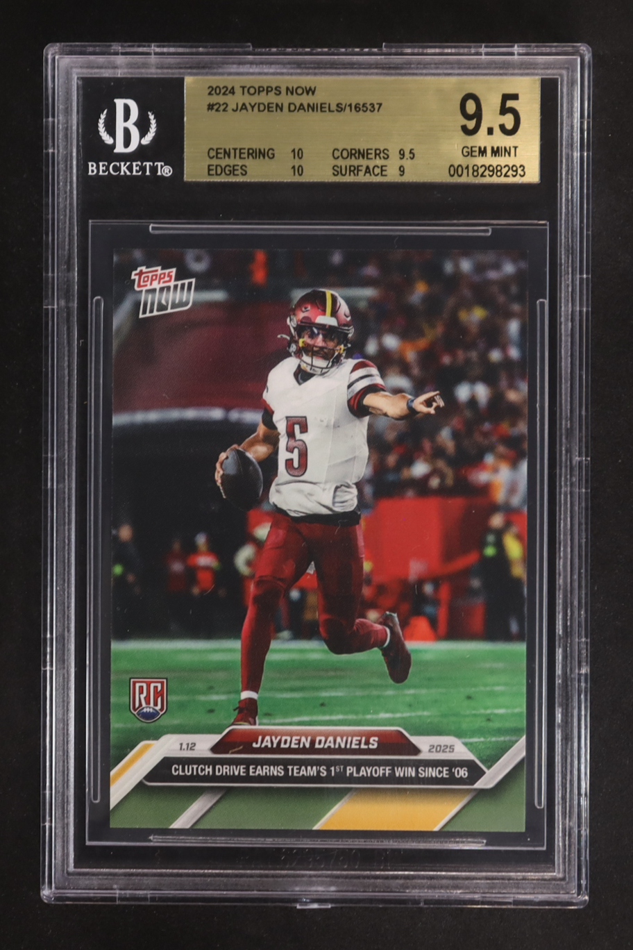 Jayden Daniels 2024 Topps Now #22 RC (BGS 9.5) at PristineAuction.com Jayden Daniels 2024 Topps Now #22 RC (BGS 9.5) at PristineAuction.com
