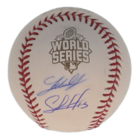 Salvador Perez & Johnny Cueto Signed 2015 World Series Baseball (Beckett & JSA) at PristineAuction.com