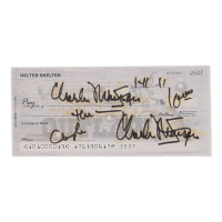 Charles Manson Signed Check (ACOA) at PristineAuction.com