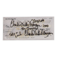 Charles Manson Signed Check (ACOA) at PristineAuction.com