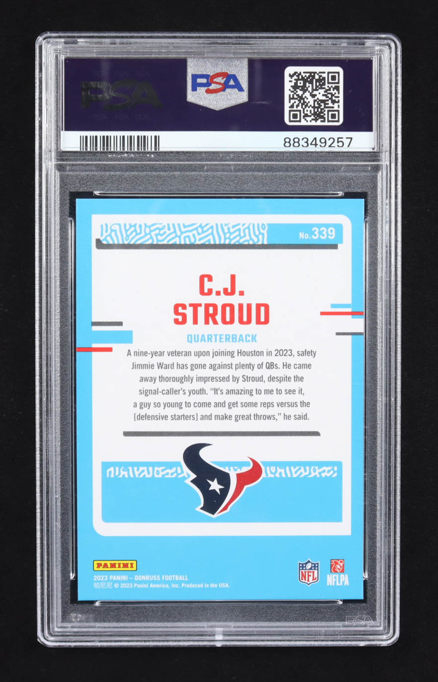 CJ Stroud 2023 Panini Donruss RR #339 RC (PSA 10) at PristineAuction.com CJ Stroud 2023 Panini Donruss RR #339 RC (PSA 10) at PristineAuction.com