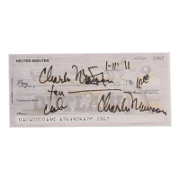 Charles Manson Signed Check (ACOA) at PristineAuction.com
