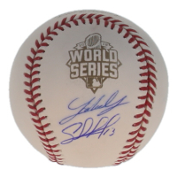 Salvador Perez & Johnny Cueto Signed 2015 World Series Baseball (Beckett & JSA) at PristineAuction.com
