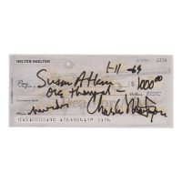 Charles Manson Signed Check (ACOA) at PristineAuction.com