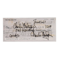 Charles Manson Signed Check (ACOA) at PristineAuction.com