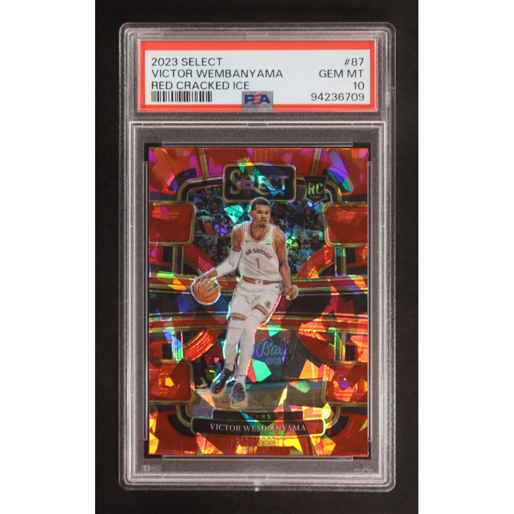 Victor Wembanyama 2023-24 Select Prizms Red Cracked Ice #87 RC (PSA 10 ...