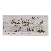 Charles Manson Signed Check (ACOA) at PristineAuction.com