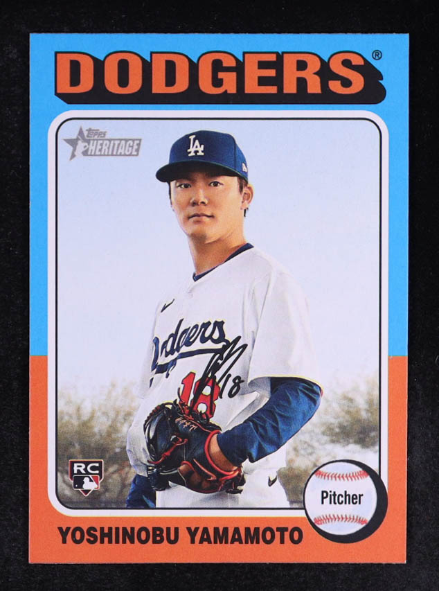 Yoshinobu Yamamoto 2024 Topps Heritage #553 RC at PristineAuction.com Yoshinobu Yamamoto 2024 Topps Heritage #553 RC at PristineAuction.com