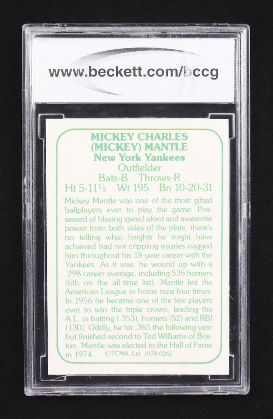 Mickey Mantle 1978 TCMA 60's #262 RC (BCCG 10) at PristineAuction.com Mickey Mantle 1978 TCMA 60's #262 RC (BCCG 10) at PristineAuction.com