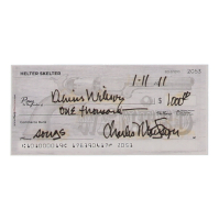 Charles Manson Signed Check (ACOA) at PristineAuction.com