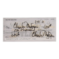 Charles Manson Signed Check (ACOA) at PristineAuction.com